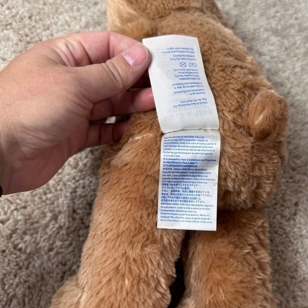 Build A Bear Workshop Brown Shaggy Plush Teddy Bear 2015 Signature Paw Patch - Picture 6 of 8